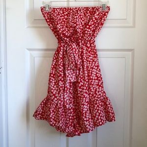 Shein Red Romper floral size M new with bag